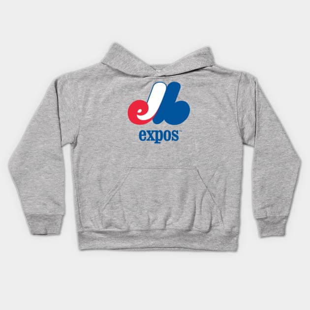 Les Expos de Montréal Stacked Logo Kids Hoodie by capognad